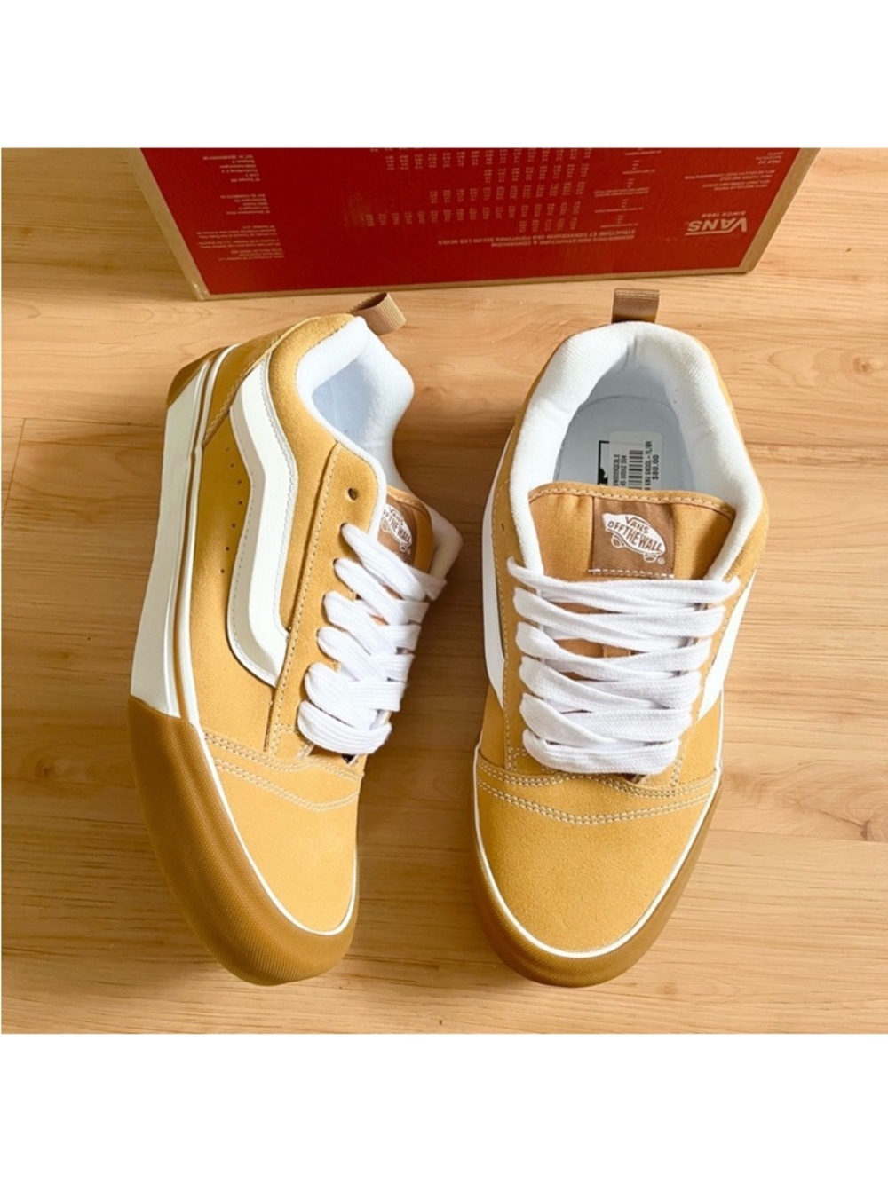 Vans Knu Skool Gum Bumper Honey Yellow Women 10.0 US - Picture 2 of 9
